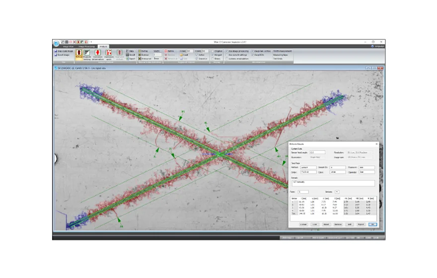 Area Scan View with analysis results